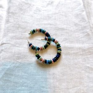 Noonday multicolored bead hoop earrings